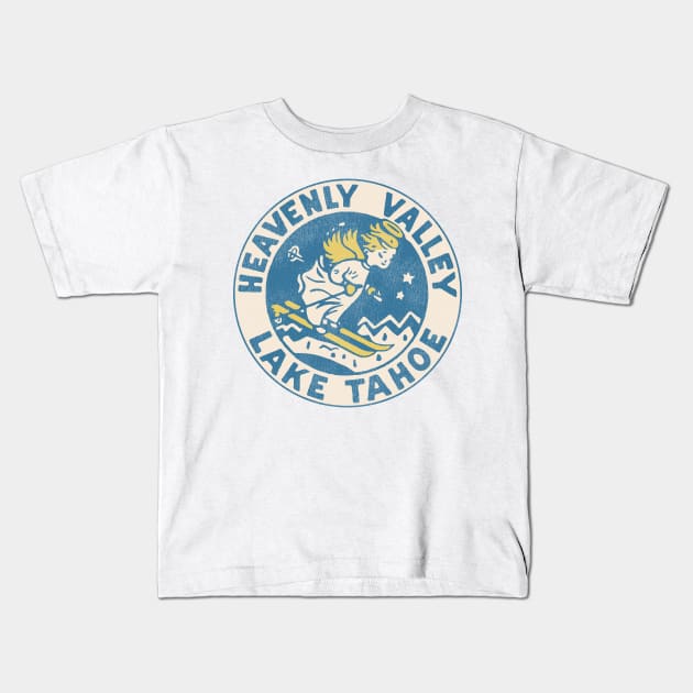 Heavenly Valley Lake Tahoe Vintage Tourist Souvenir Kids T-Shirt by darklordpug